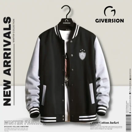 Buy Youth Fashion Versity Casual Jacket | Black