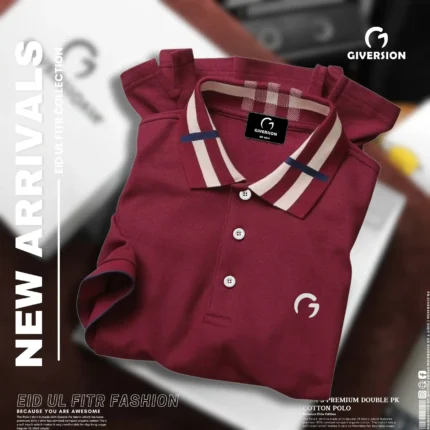 Premium Edition Double PK Cotton Polo- Maroon