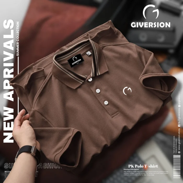 Special Double PK Cotton Polo- Coffee