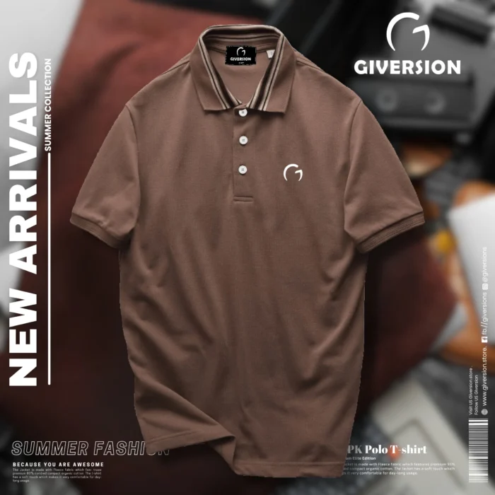 Special Double PK Cotton Polo- Coffee