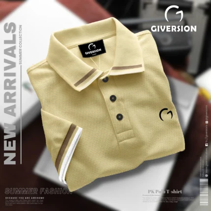 Premium PK Cotton Polo T-shirt - Cream | Giversion