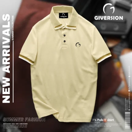 Premium PK Cotton Polo T-shirt - Cream | Giversion