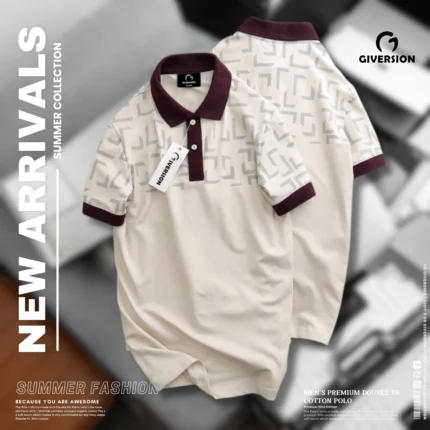 Hafe Print Polo T-shirts - Cream | Giversion