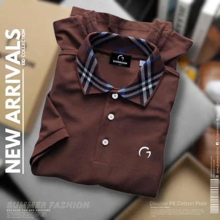 Buy Premium PK Cotton Polo T-shirt - Coffee | Giversion