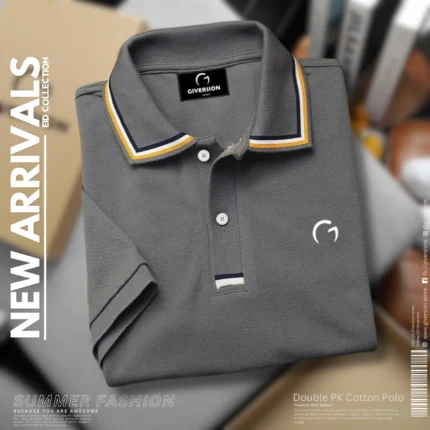 Buy Premium PK Cotton Polo T-shirt - Ash | Giversion