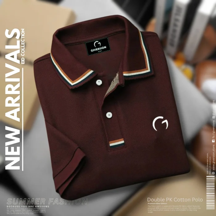 3 Buy Premium PK Cotton Polo T-shirt - Maroon | Giversion