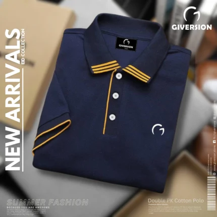 Buy Premium PK Cotton Polo T-shirt - Nav Blue | Giversion